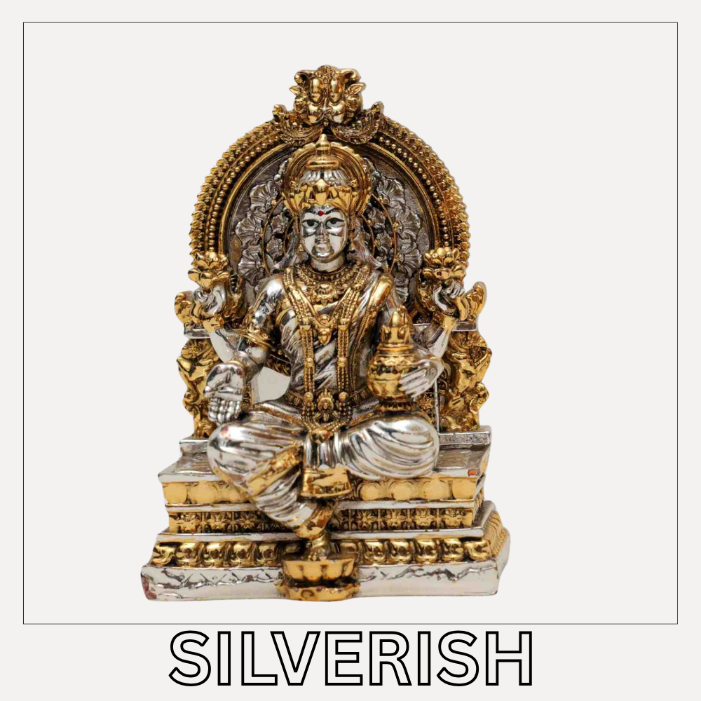 Elegant Silver-Plated Lakshmi Ganesh Idol Set – Perfect for Diwali, Pooja & Gifting