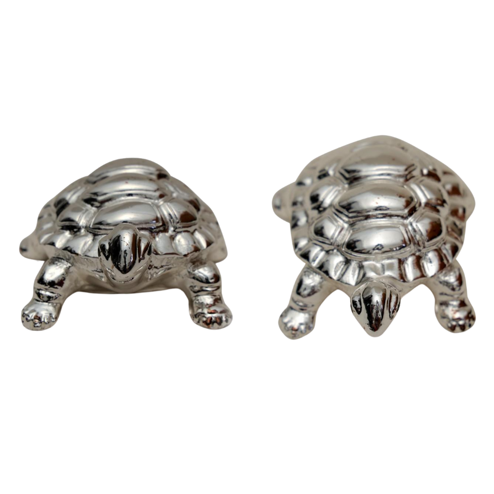 Grace & Elegance: Silver-Plated Tortoise for Luxurious Home