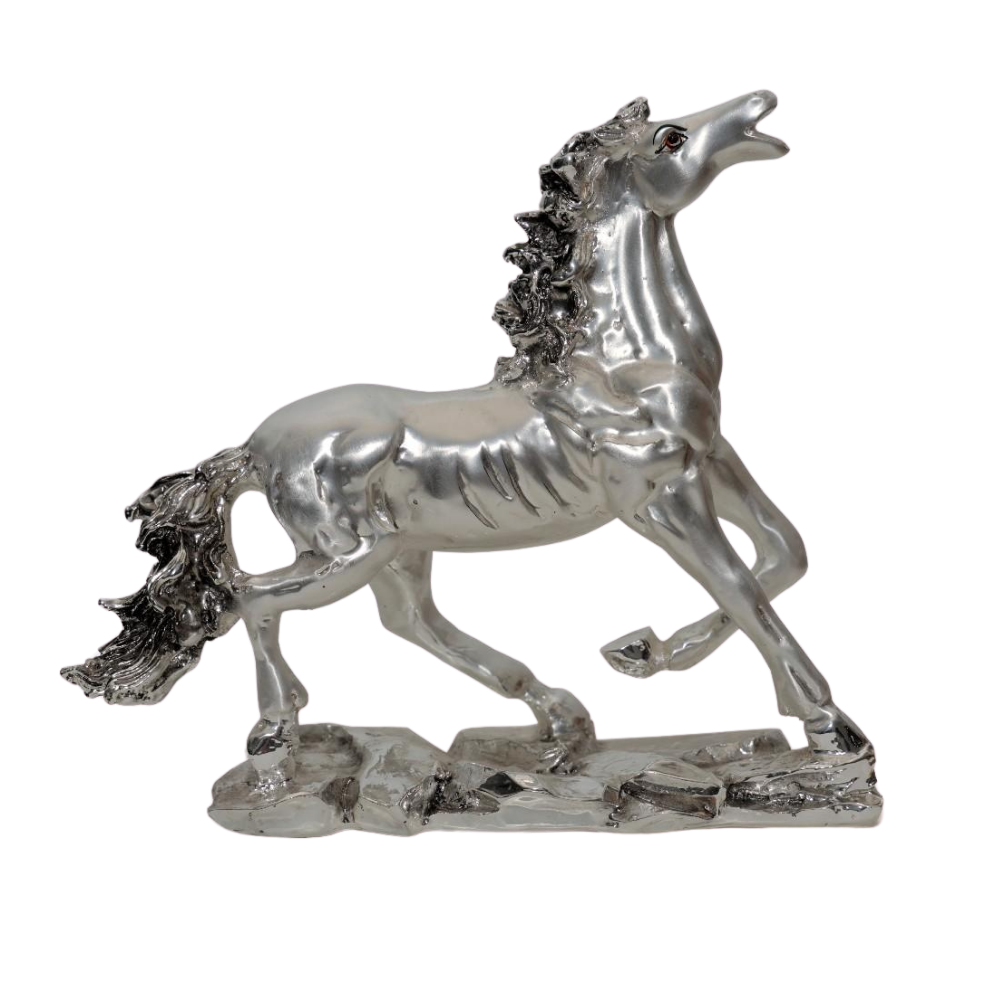 Grace & Elegance: Silver-Plated Horse for Luxurious Home Décor (Pack of 2)