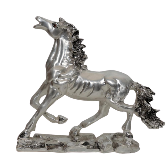 Grace & Elegance: Silver-Plated Horse for Luxurious Home Décor (Pack of 2)