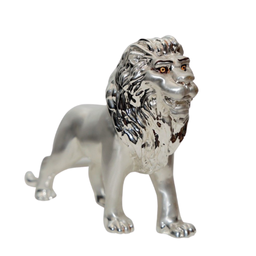 Grace & Elegance: Silver-Plated Lion for Luxurious Home Décor